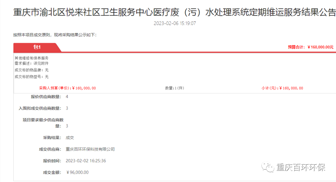 喜報！百環(huán)環(huán)保2023年開年連續(xù)中標兩個項目